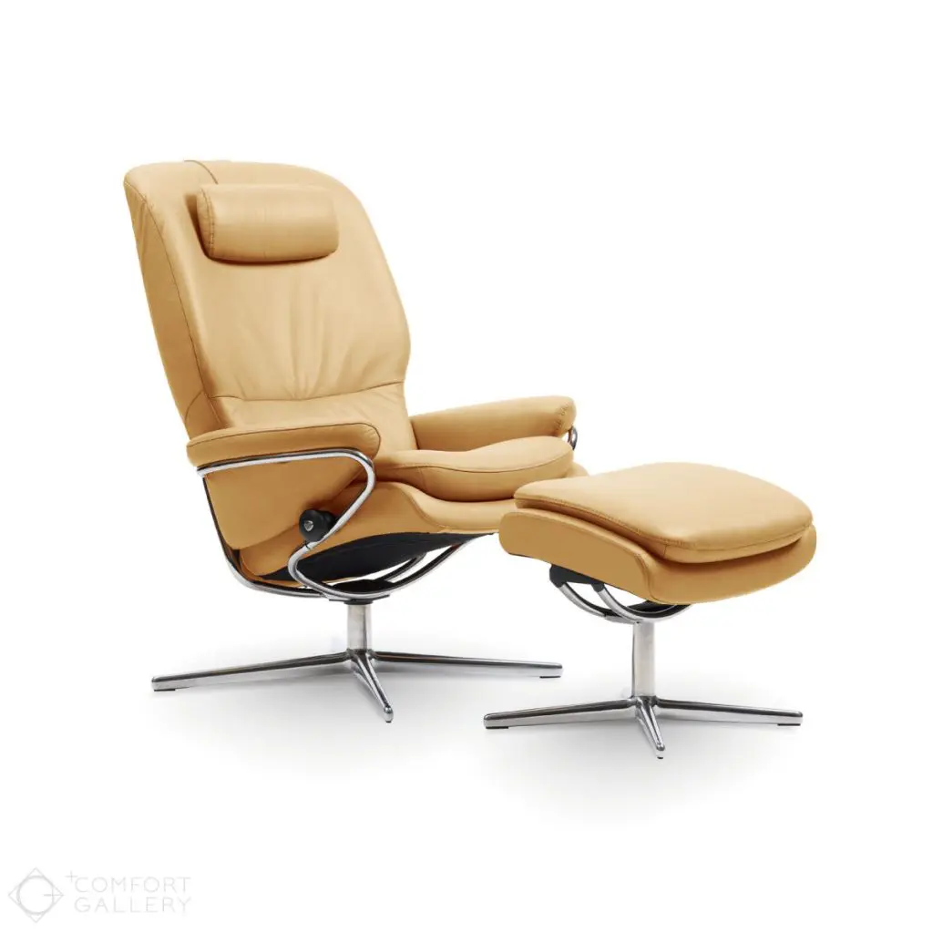 Stressless ベージュ リクライニング オットマン￼ Stressless® View (M) シグニチャー オットマン付 | Recliners
