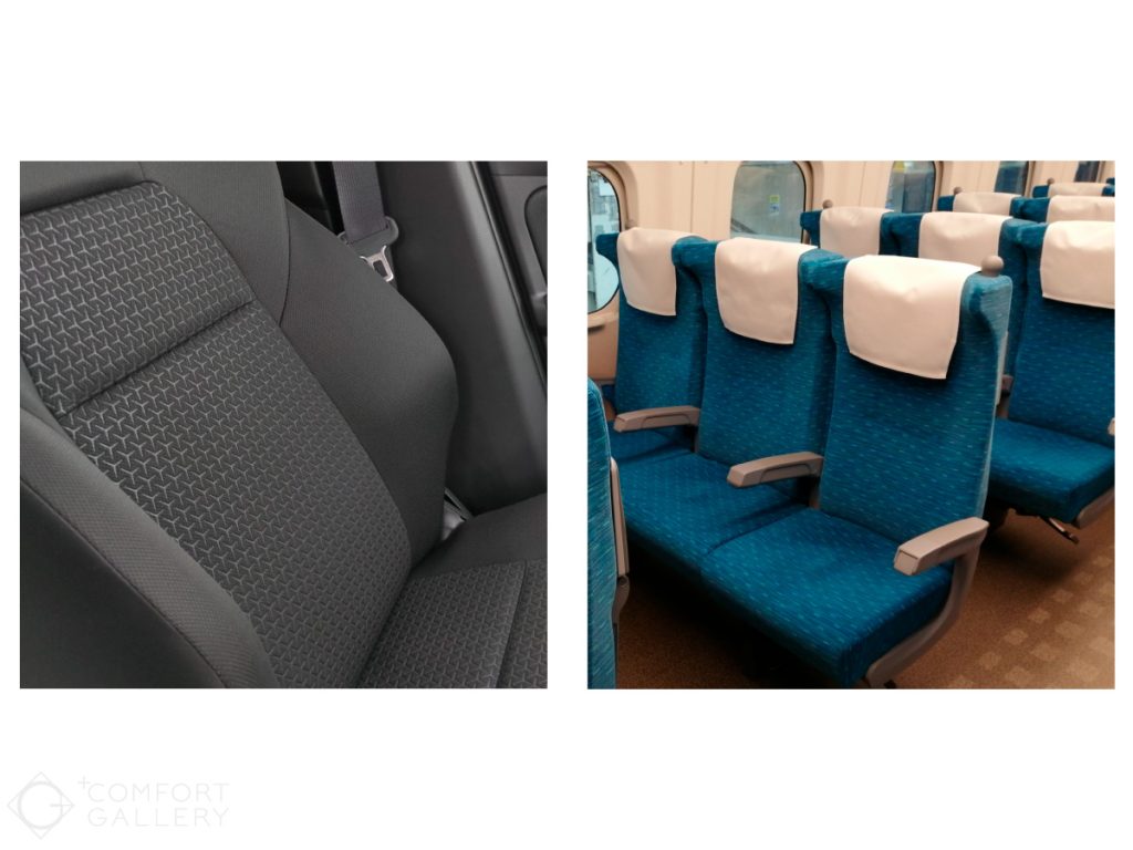 車と新幹線座席シートのイメージ